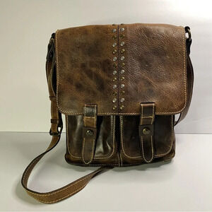 Patricia Nash Armeno Crossbody dark Leather Bag